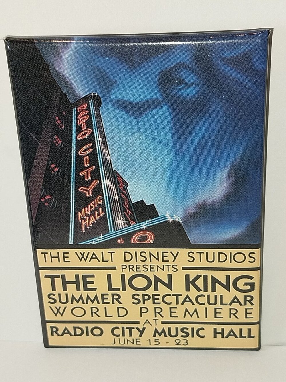 Lion King Radio City Music Hall Disney Movie World Premiere Pin Button